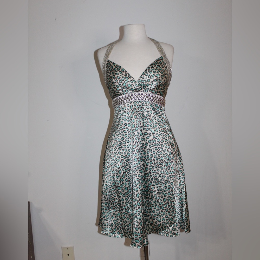 Blue leopard dress